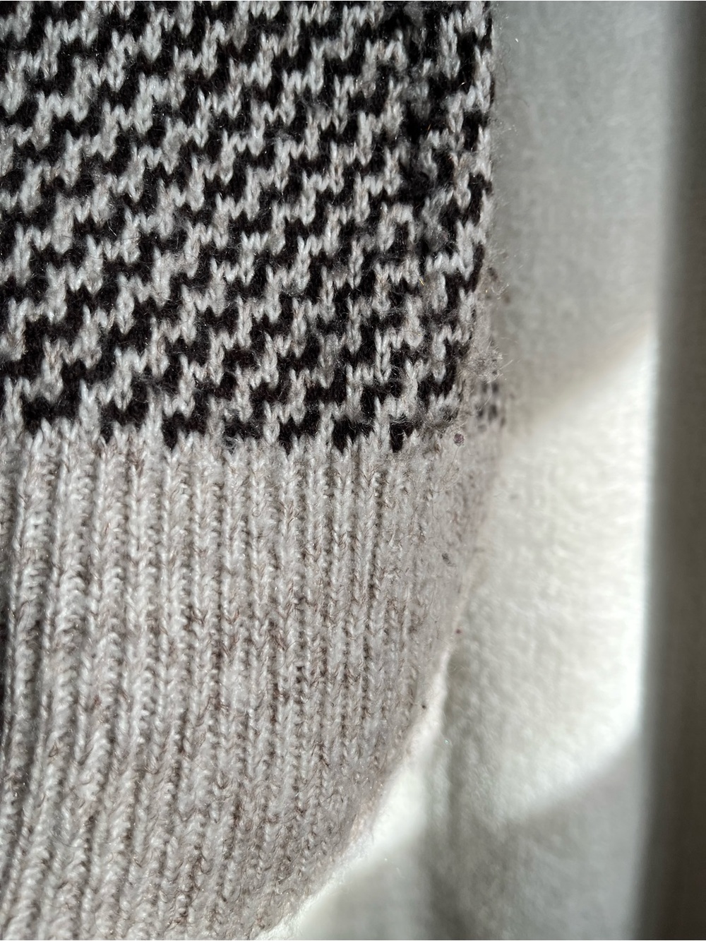 Knit V-Neck Sleeveless Sweater Dress in Taupe and brown - Picture 3 of 6